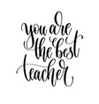 you are the best teacher - hand lettering vector image