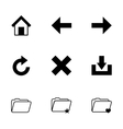 black browser icon set vector image