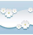floral background greeting card with 3d flowers vector image vector image