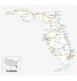 road map us american state florida vector image vector image