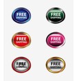 set of free shipping icon button vector image