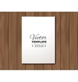 template of blank paper sheet on a wooden vector image vector image