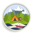 camping and forest recreation badge vector image