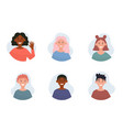 collection different people portraits vector image vector image