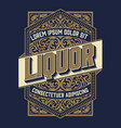 liquor label vintage design retro vector image vector image
