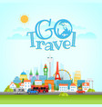 modern cityscape with different vehicle go vector image