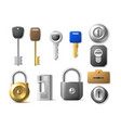 realistic modern keys different locks vector image vector image