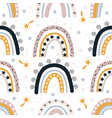 seamless pattern with rainbow vector image