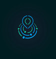 search engine tech flat style logo concept vector image vector image