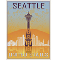 seattle vintage poster vector image