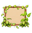 a wooden banner with green leaf vector image