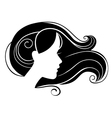beautiful woman silhouette vector image vector image