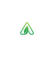 green leaf triangle logo vector image vector image