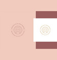 linear style logo beautiful female head line vector image