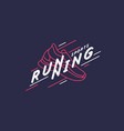 modern emblem with inscription sports running vector image