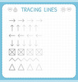 tracing lines working pages for children vector image