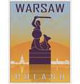 warsaw vintage poster vector image vector image