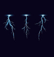 lightning bolts realistic set vector image