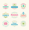 summer holidays labels and badges retro typography vector image