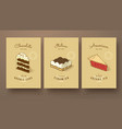 sweet collection of double cake tiramisu vector image vector image