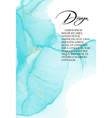 blue gold luxury design watercolor liquid splash vector image