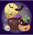 hell potion cartoon halloween holiday vector image vector image