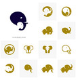 set of elephant logo design template vector image