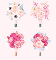 set of wedding bouquets vector image