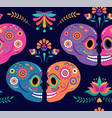 day dead seamless pattern and background vector image vector image