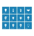 light bulb and cfl lamp icons on blue background vector image vector image