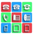 phone icons with shadow vector image vector image