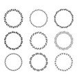 set decorative vintage hand drawn round frames vector image