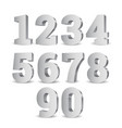 silver 3d numbers vector image