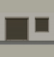 black closed roller garage shutter door and window vector image