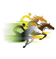 horse race in autumn colors vector image