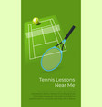 tennis lessons near me classes and sports courses vector image