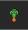 annabis leaf and green cross cbd drop oil logo vector image