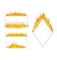 fire frame with hot burning tongue of flame vector image