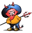 hand-drawn of an cute devil girl vector image