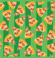 pizza slice seamless pattern background vector image vector image