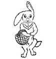 rabbit basket vector image