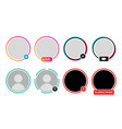 social media avatar frames live video story icons vector image
