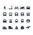 transportation icons vector image vector image