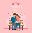 valentine s day greeting card loving couple vector image