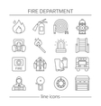 fire department linear icons set vector image
