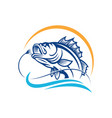 fishing logo design template vector image vector image