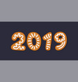happy 2019 new year concept with gingerbread vector image