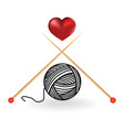 knit crochet emblem design line wool handmade vector image