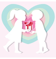 children with gift vector image