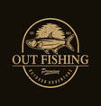 fishing logo design template vector image vector image